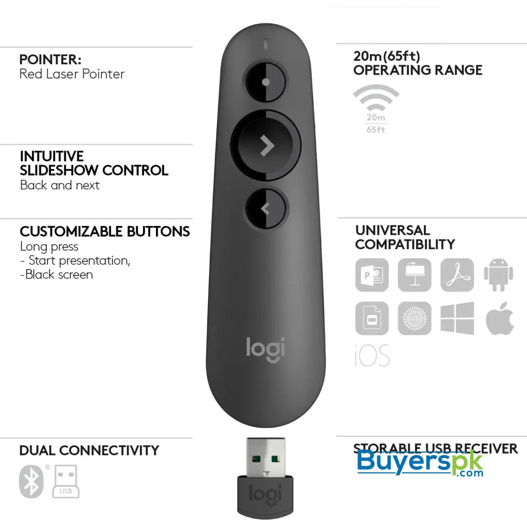 Logitech R500 Dual Connectivity Wireless Presenter - Price in Pakistan Logitech R500 Dual Connectivity Wireless Presenter - Price in Pakistan
